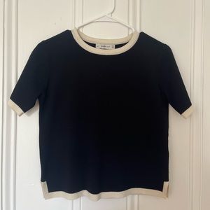 Zara contrast trim sweater top
